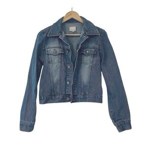 Women's Small Cropped Denim Blue Cotton Slim Fit Jean Nostalgic Preppy Jacket